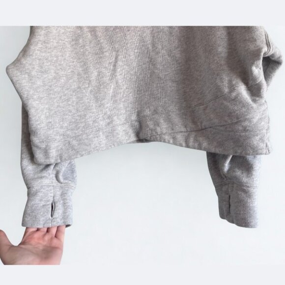 Free People Movement Grey Collared Sweatshirt L Crossover Waist Athleisure Cozy - Picture 6 of 8